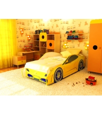 Кровать машина Феррари эконом желтый